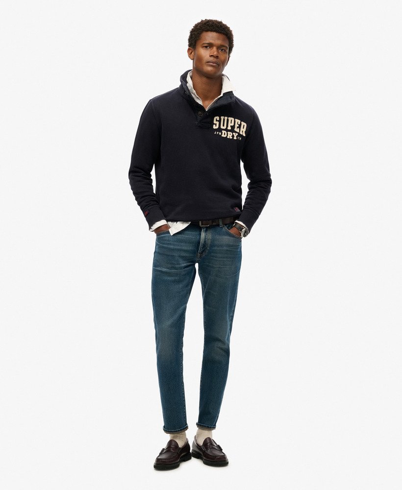 Game Day Snap Collar Henley Sweatshirt