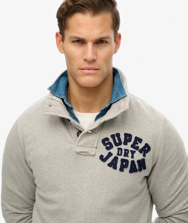 Vintage Athletic Henley Sweatshirt Image 3