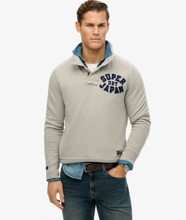 Vintage Athletic Henley Sweatshirt Image 1