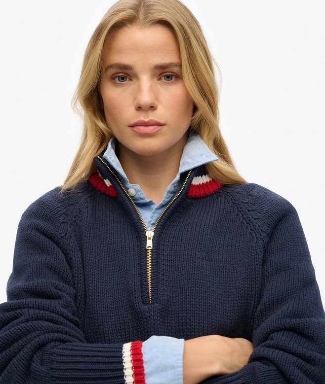Tipped Half Zip Jumper