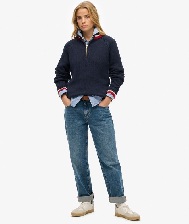 Tipped Half Zip Jumper