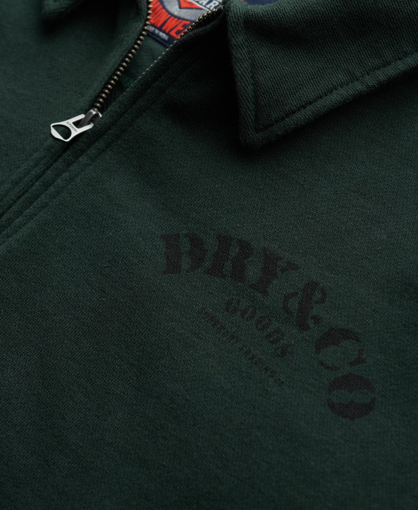 mens The Merchant Store- Quarter Zip Sweatshirt in FOREST GREEN