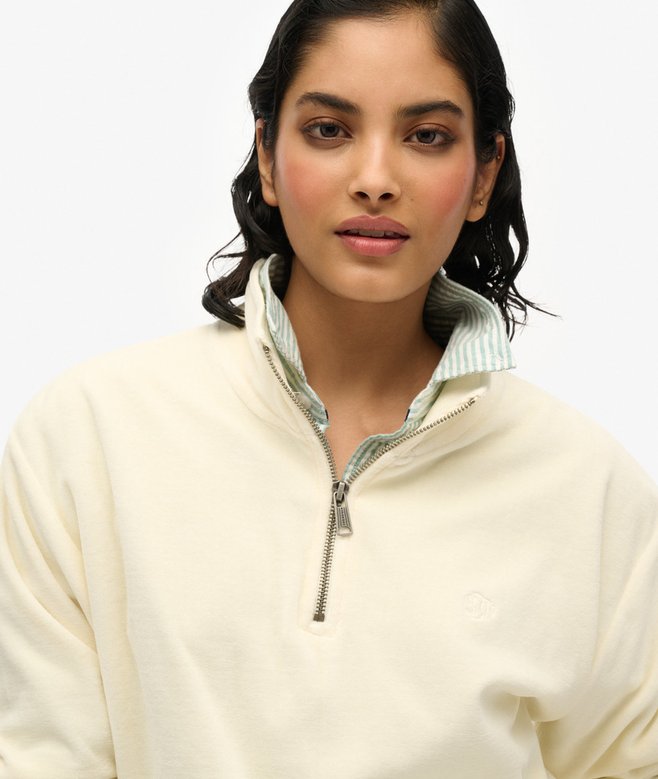Velour Half Zip Sweatshirt
