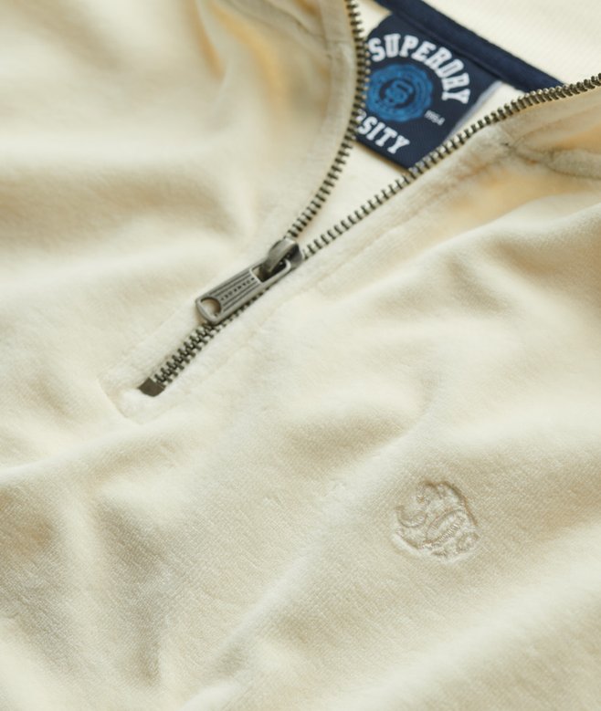 Velour Half Zip Sweatshirt