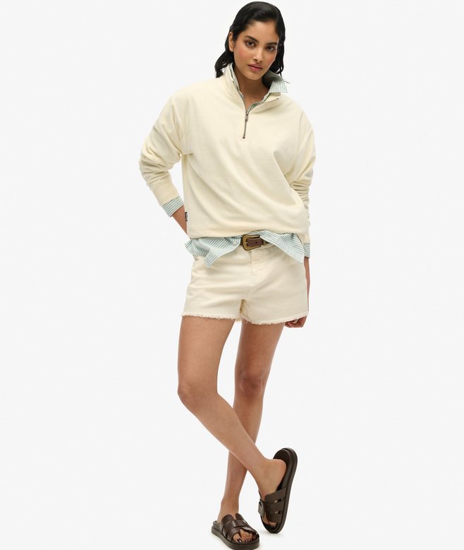 Velour Half Zip Sweatshirt