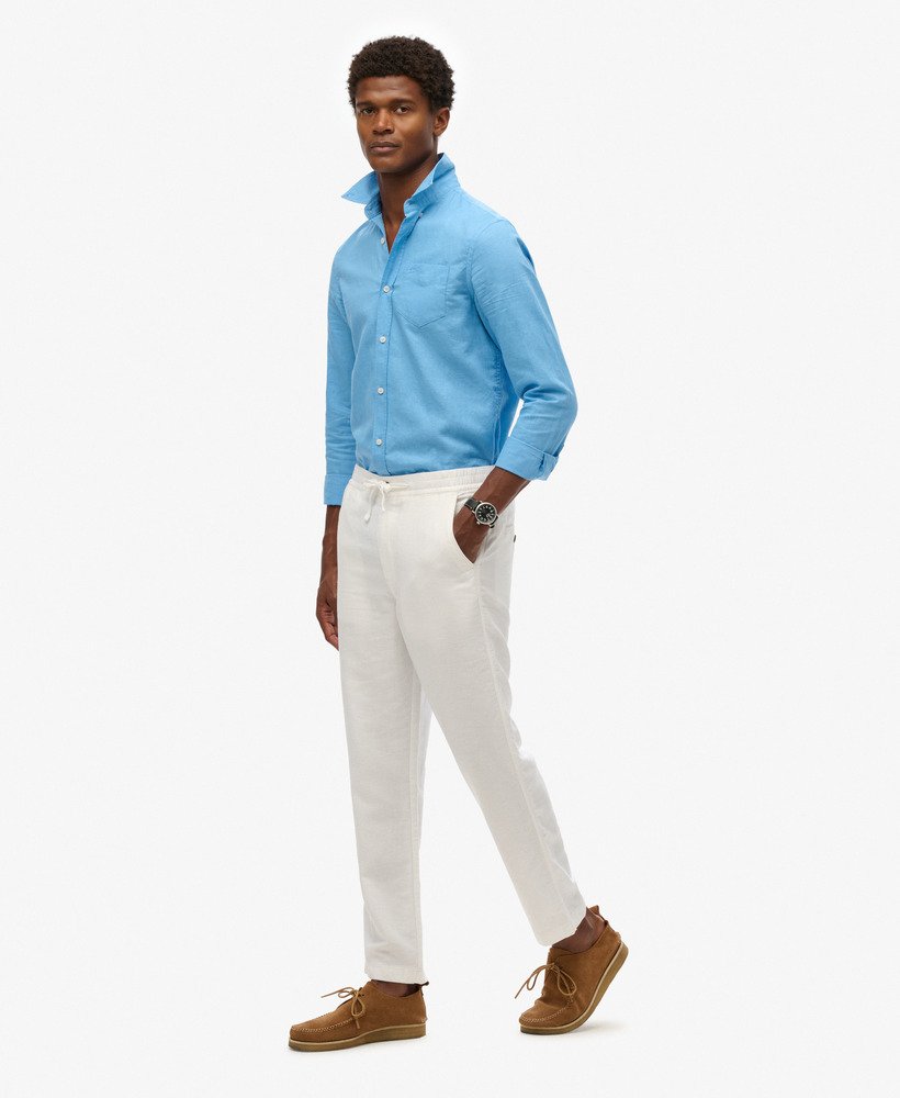 thumbnail image 2 of Holiday Men's 100% Linen Casual Pants – White – Sizes 46–60 – Regular Fit – Spring/Summer 2 of 5