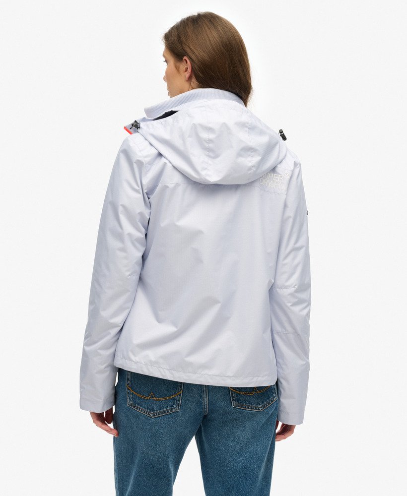 womens Hooded Mountain Windbreaker Jacket in Iced Purple