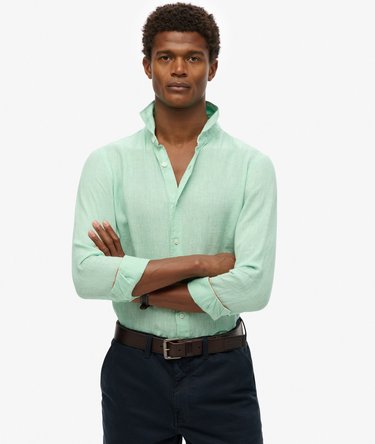 Vacation Long Sleeved Linen Shirt Image 1