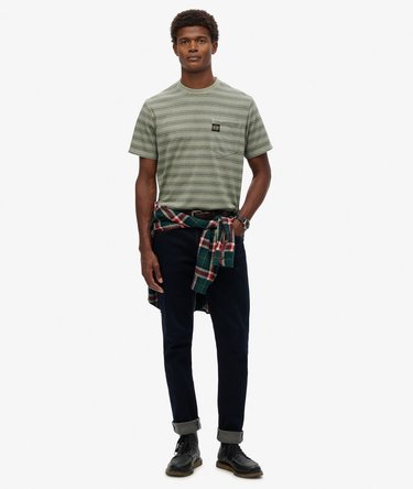 Contrast Stripe Pocket T-Shirt Image 2