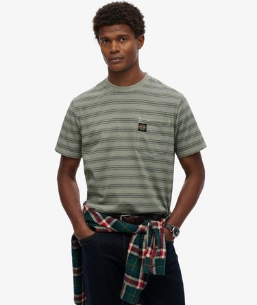 Contrast Stripe Pocket T-Shirt Image 1