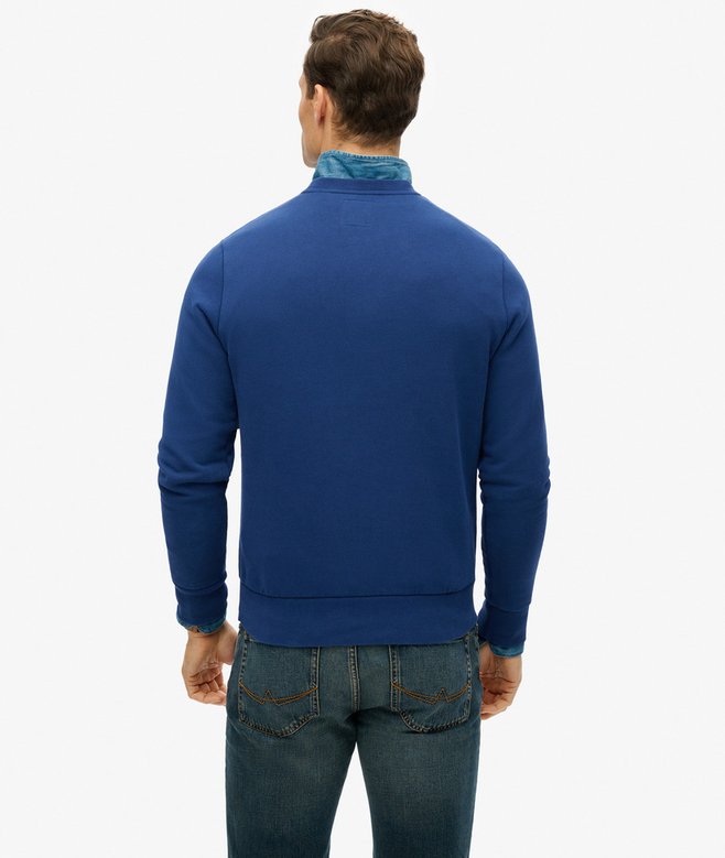 Core Logo Stripe Relaxed Crew Sweatshirt