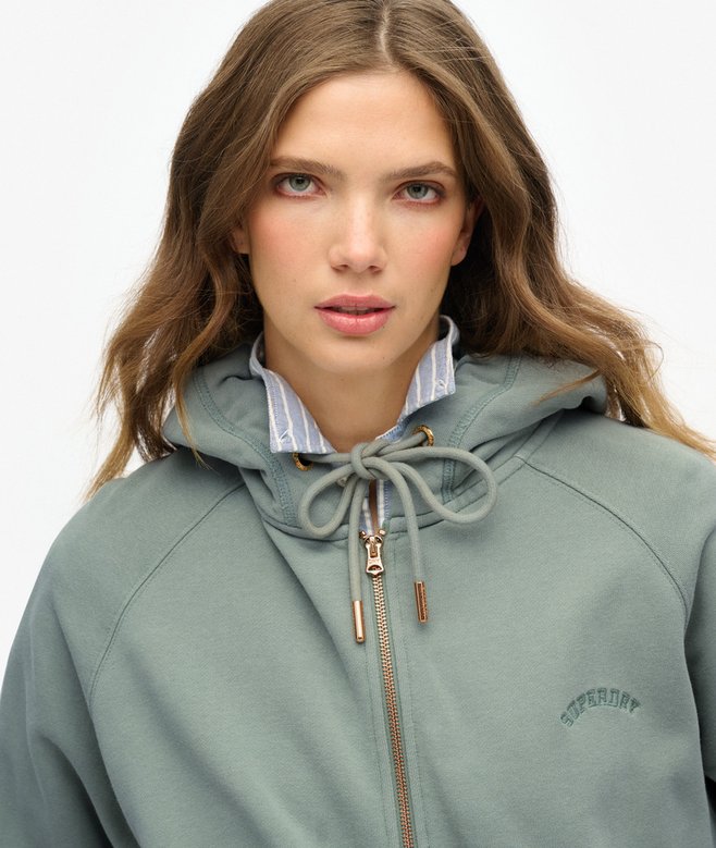 Essential Logo Oversized Raglan Zip Hoodie