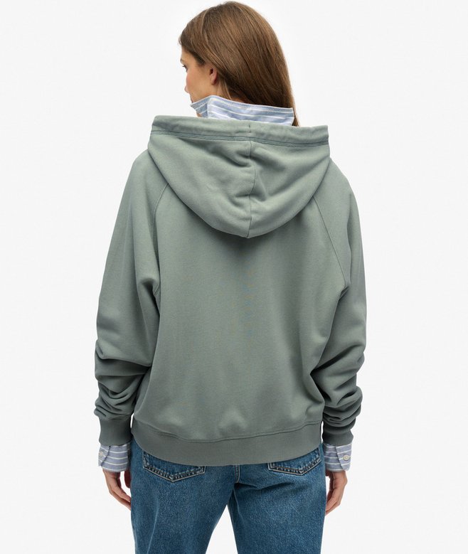 Essential Logo Oversized Raglan Zip Hoodie