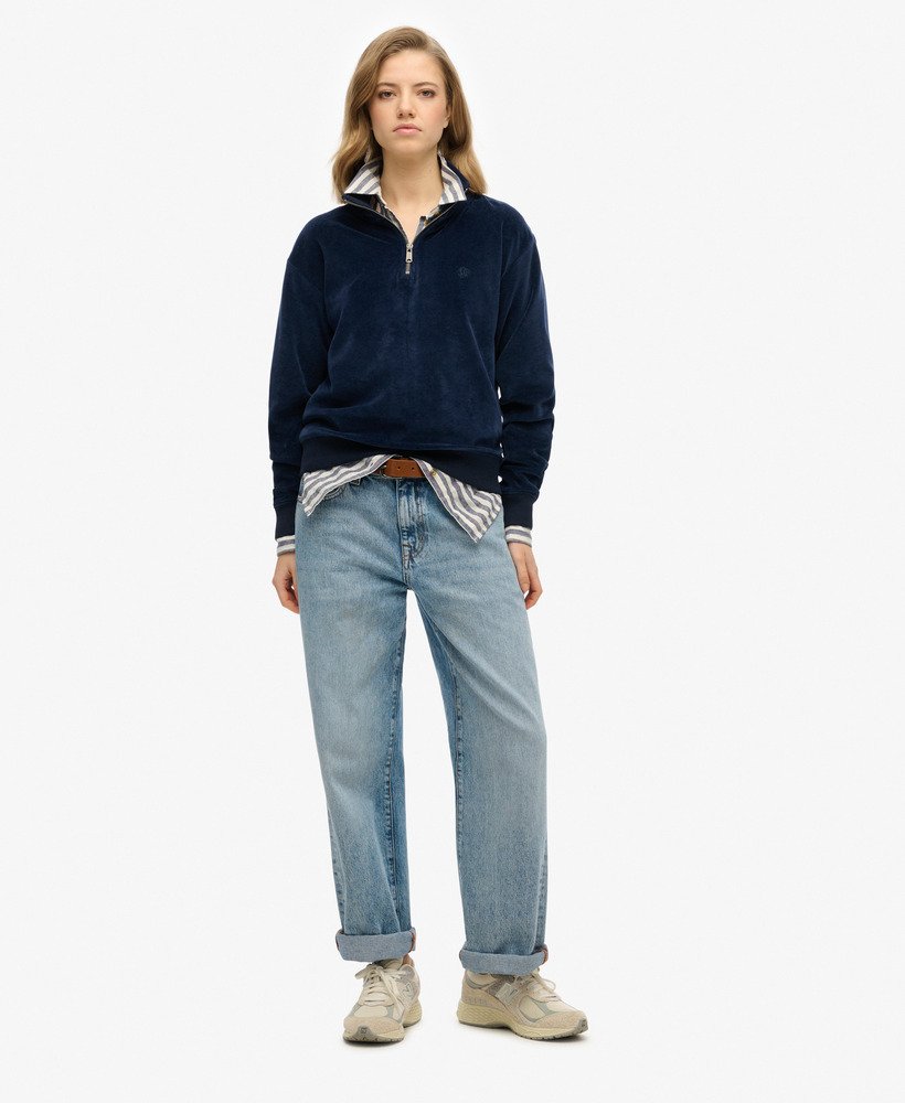 SLY PIPING VELOUR HALF ZIP スウェット SLY PIPING VELOUR HALF ZIP スウェット
