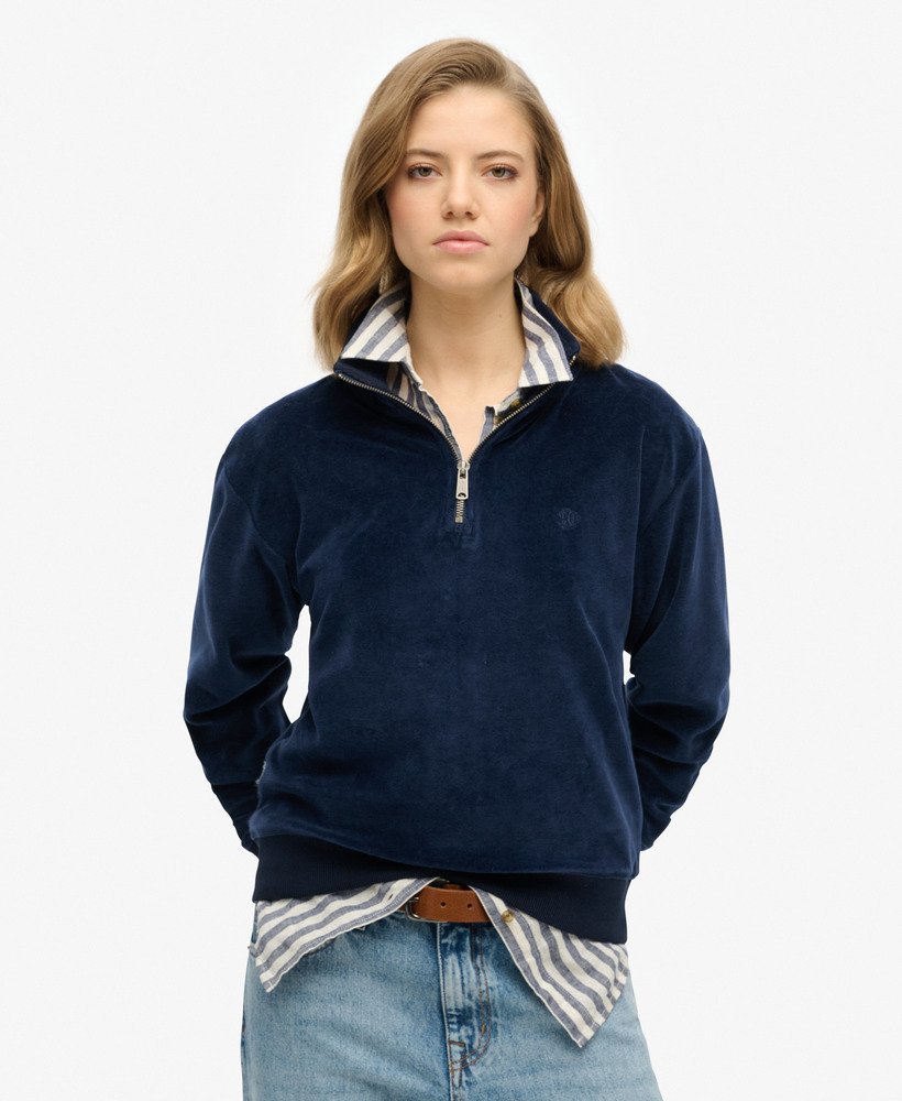 SLY PIPING VELOUR HALF ZIP スウェット SLY PIPING VELOUR HALF ZIP スウェット