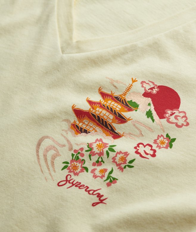 Suika Metallic Relaxed V-Neck T-Shirt