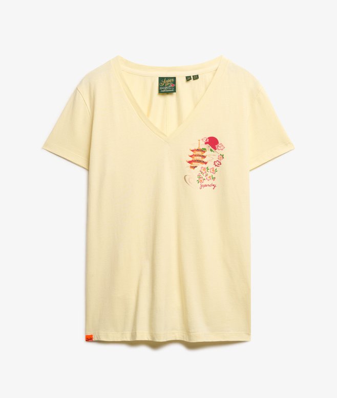 Suika Metallic Relaxed V-Neck T-Shirt