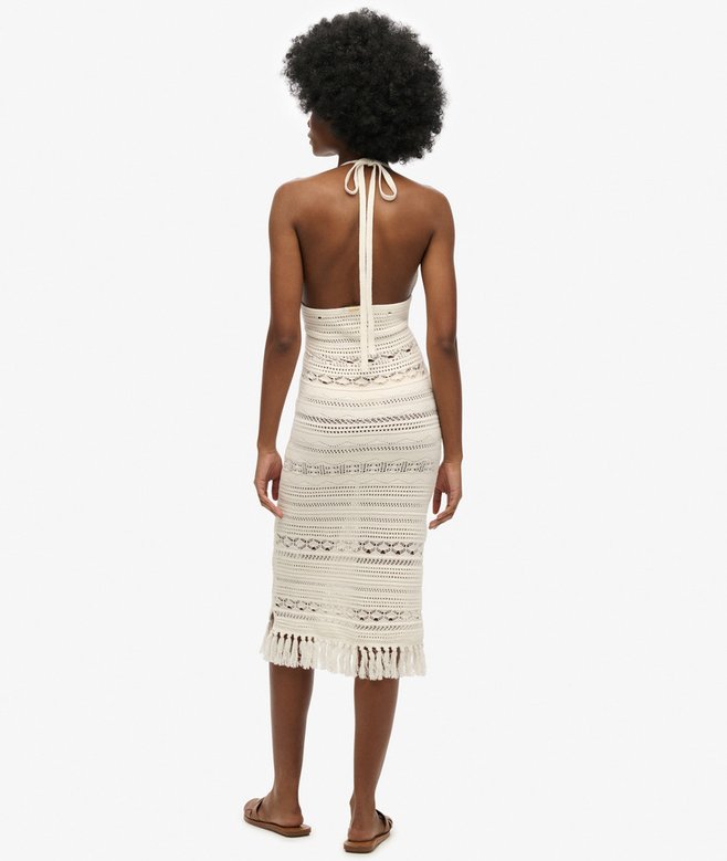 Crochet Tassel Midi Dress