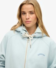 Sweat &agrave; capuche zipp&eacute; &agrave; manches raglan et logo Essential