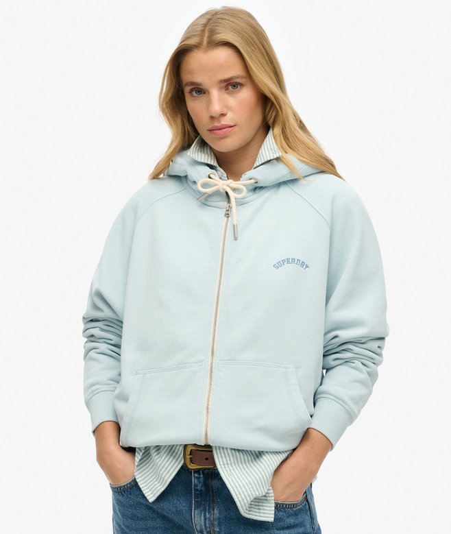 Essential Logo Oversized Raglan Zip Hoodie