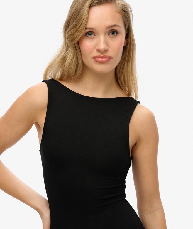 Jersey Twist Back Midi Dress