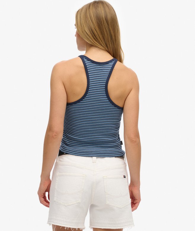 Essential Logo Striped Racer Vest Top