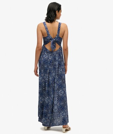 Printed Tie Back Maxi Dress Image 3