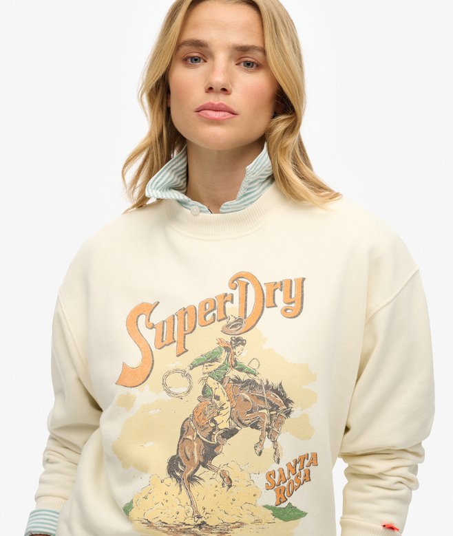 Souvenir Graphic Loose Crew Sweatshirt