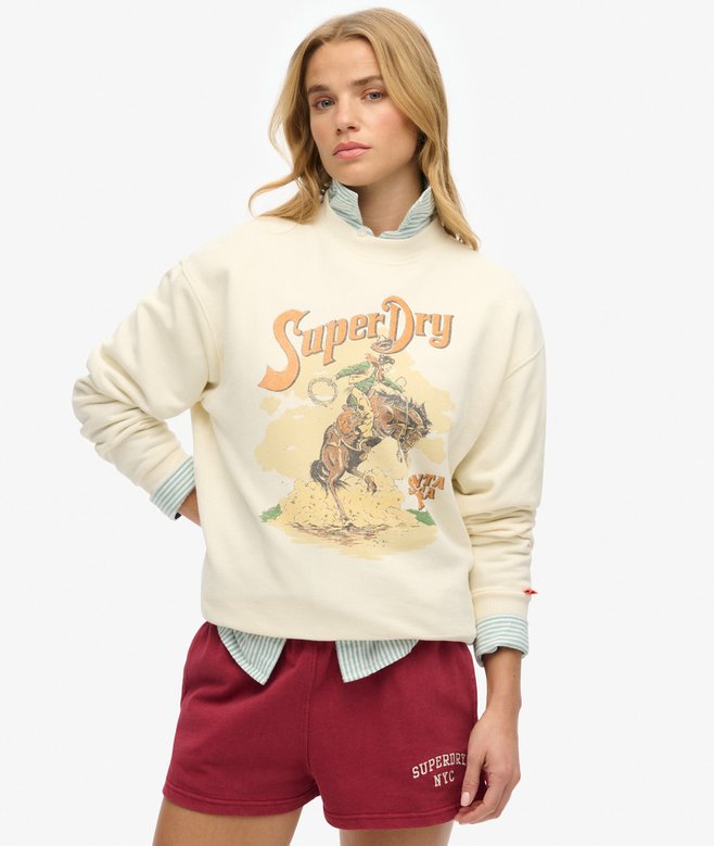 Souvenir Graphic Loose Crew Sweatshirt