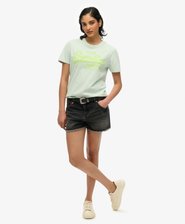 T-shirt aderente fluo Vintage Logo