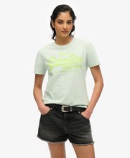 T-shirt aderente fluo Vintage Logo