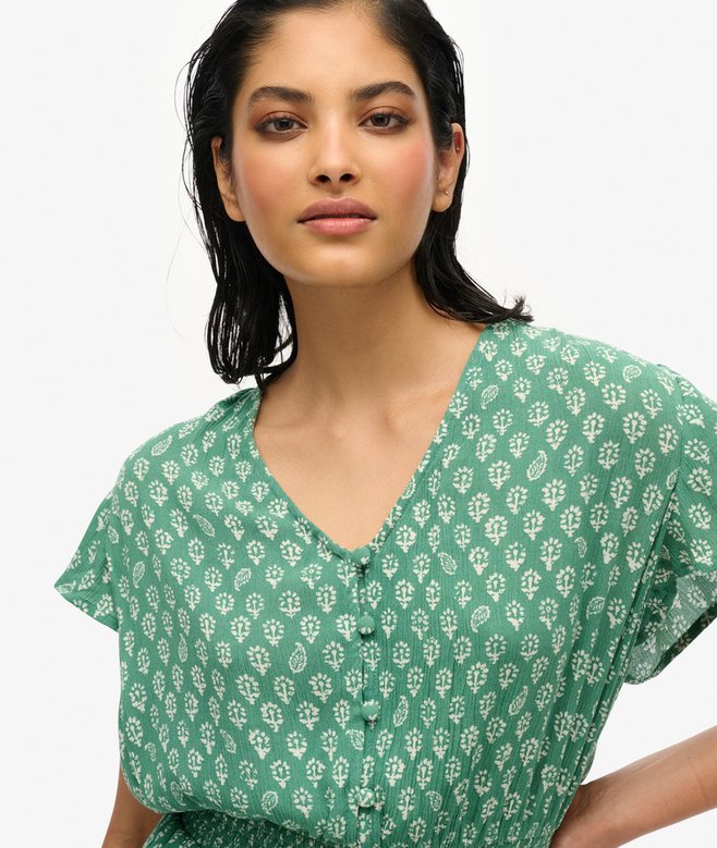 Short Sleeve Printed Playsuit