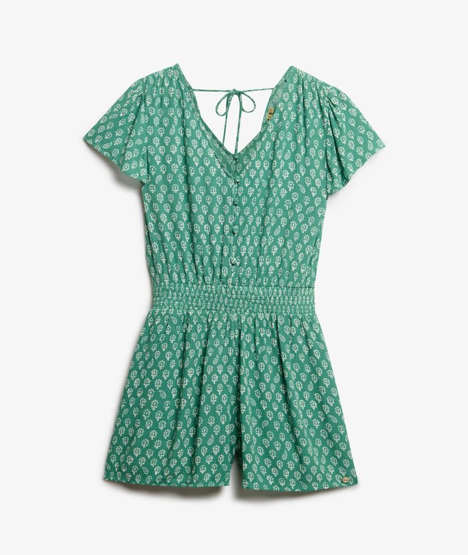 Short Sleeve Printed Playsuit