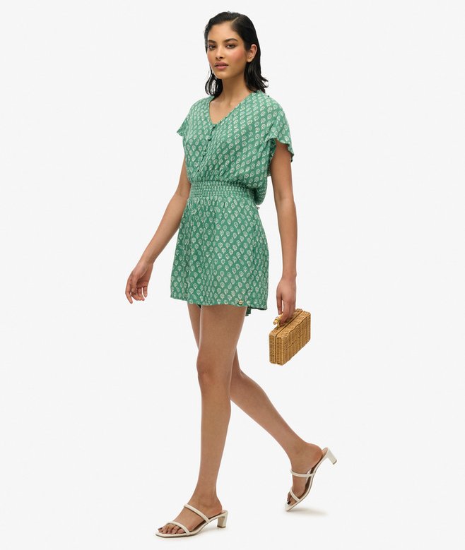 Short Sleeve Printed Playsuit