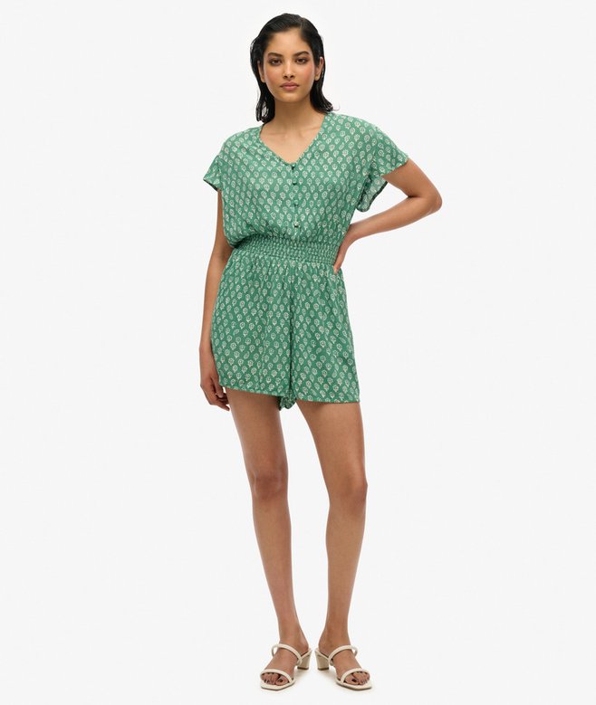 Short Sleeve Printed Playsuit