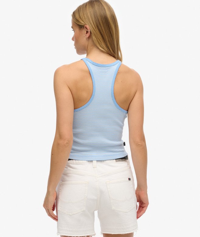 Essential Logo Striped Racer Vest Top