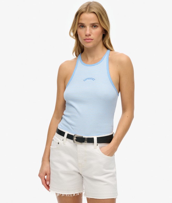 Essential Logo Striped Racer Vest Top