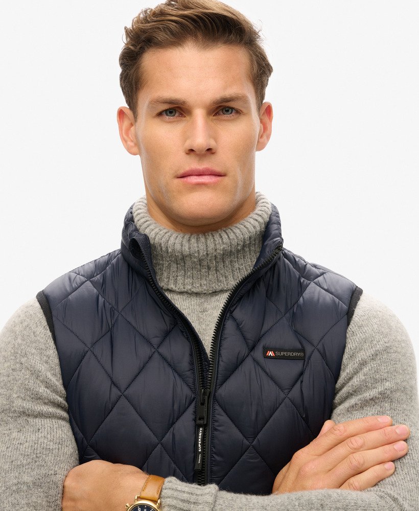 mens Diamond Quilt Fuji Lite Gilet in Eclipse Navy | Superdry CA-EN
