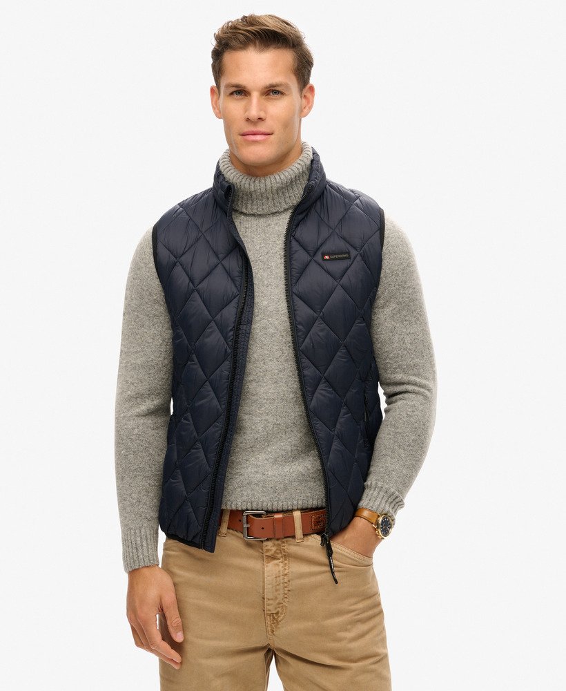 mens Diamond Quilt Fuji Lite Gilet in Eclipse Navy | Superdry CA-EN