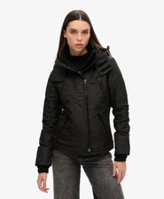 Windbreaker-Jacke mit Kapuze und Logo
