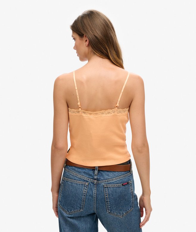 Vintage Mini Rib Lace Cami Top (1) 5 out of 5 stars, 1 reviews More Colours Available Price £8.99 Price reduced from £17.99 to You Save 50%