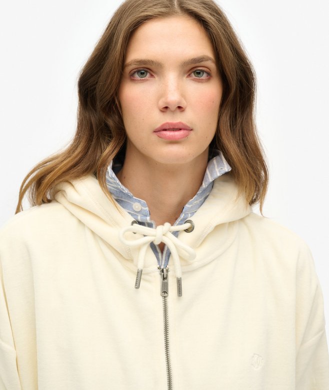 Velour Zip Hoodie