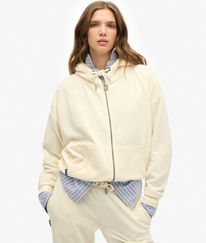 Velour Zip Hoodie