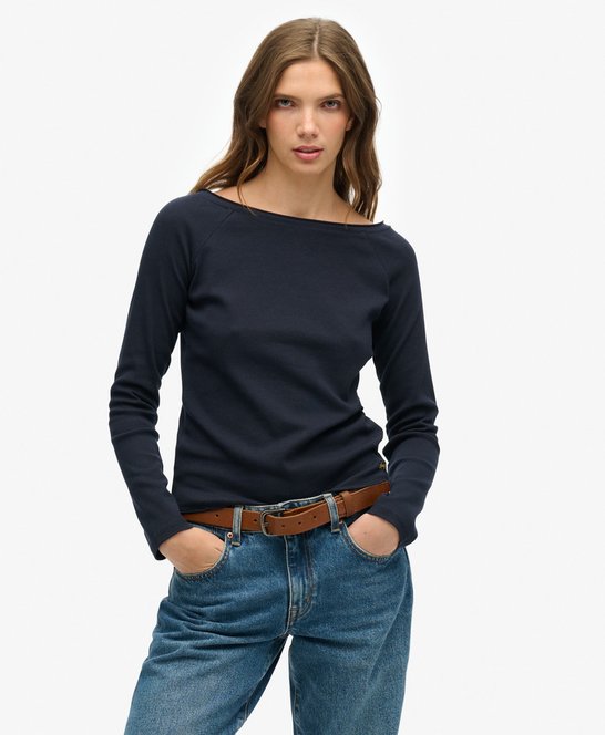 Superdry Maglietta a maniche lunghe da donna Athletic Essentials, Crema tortora, 42 : SuperDry