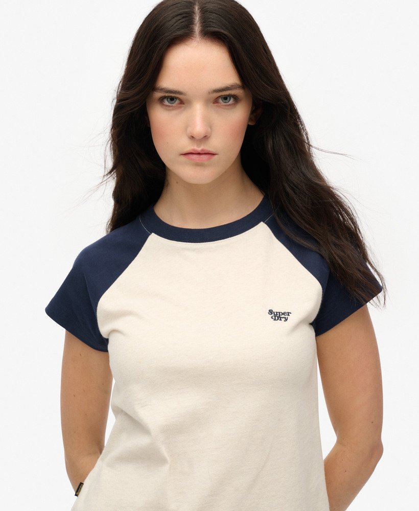 AND MARY 半袖 Raglan logo tops womens Organic Cotton Essential Logo Raglan T-Shirt in Richest