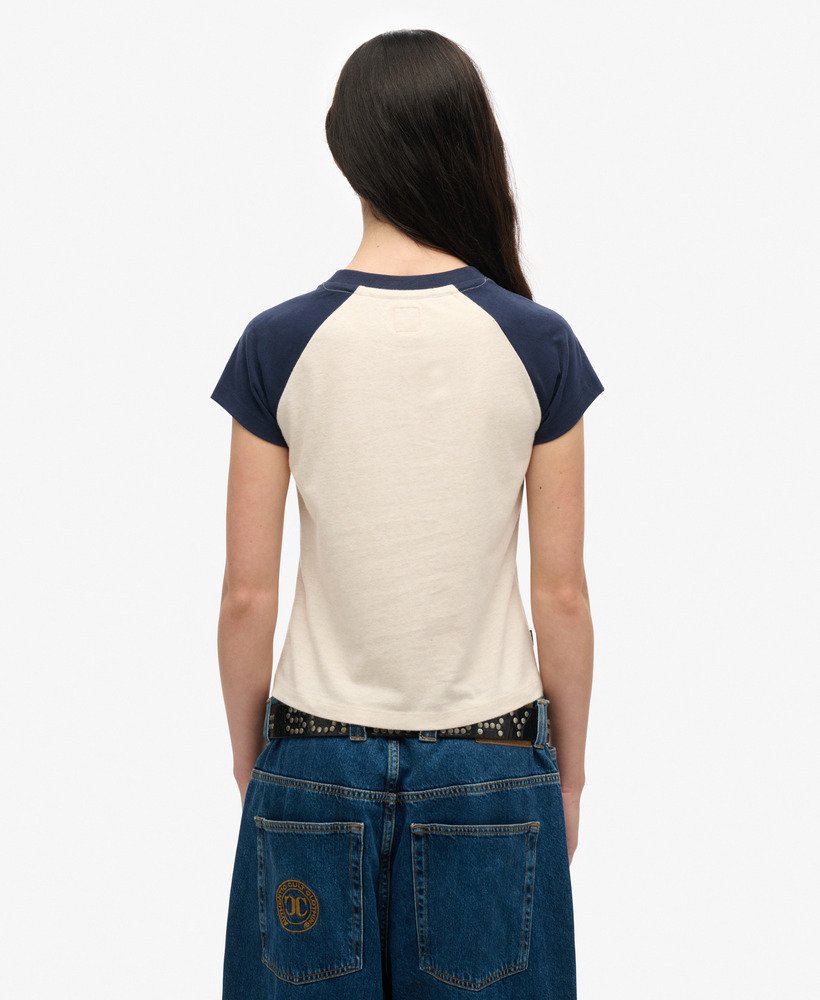 womens Organic Cotton Essential Logo Raglan T-Shirt in Richest