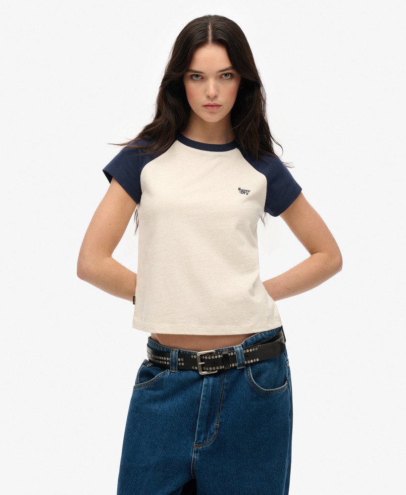 womens Organic Cotton Essential Logo Raglan T-Shirt in Richest