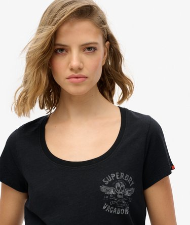 Lo-Fi Biker Scoop Neck T-Shirt Image 3