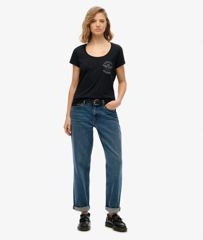 Lo-Fi Biker Scoop Neck T-Shirt