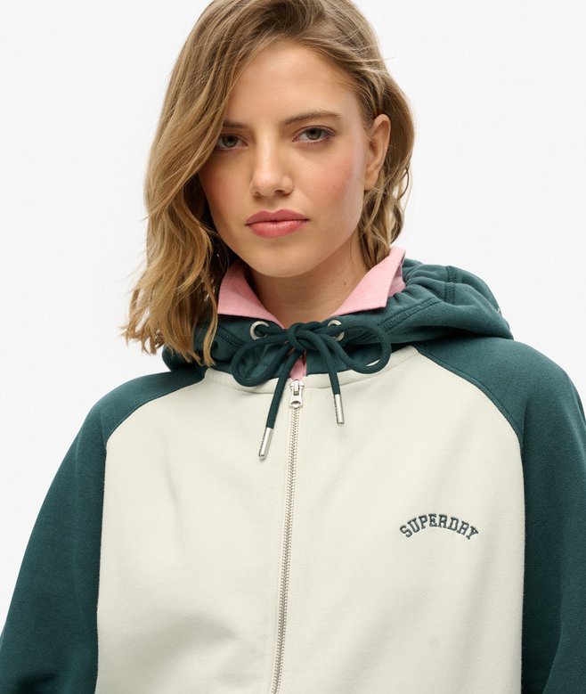 Essential Logo Oversized Raglan Zip Hoodie